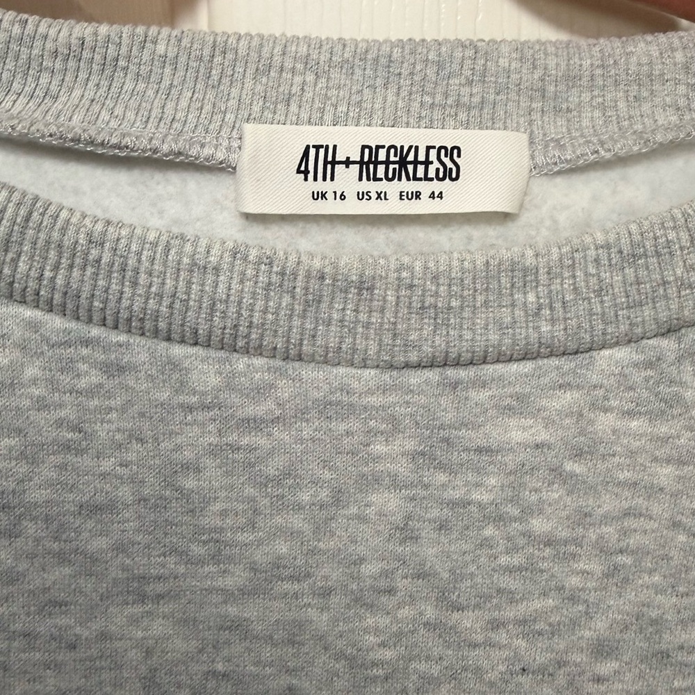 Cropped Crewneck Sweatshirt in Heather Gray - Picture 7 of 12